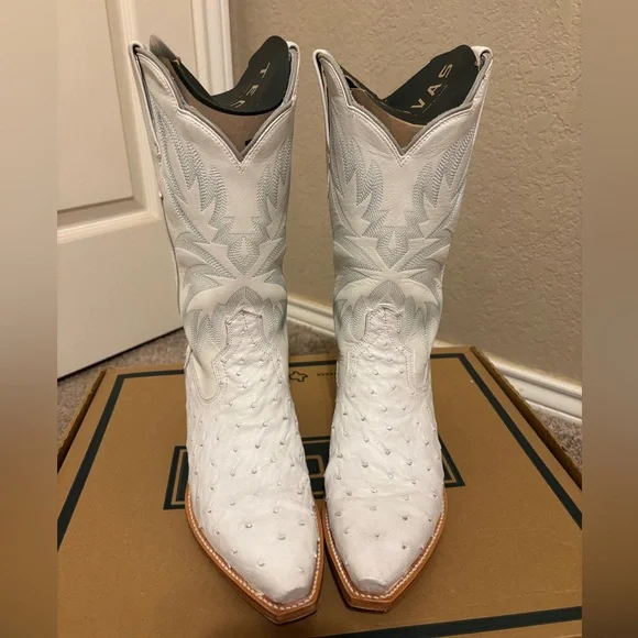 Tecovas The Sadie Snow Ostrich Size 9 - Picture 8 of 12